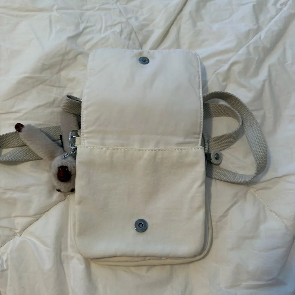Kipling White  Nylon Crossbody Bag Adjustable Strap - Picture 7 of 8